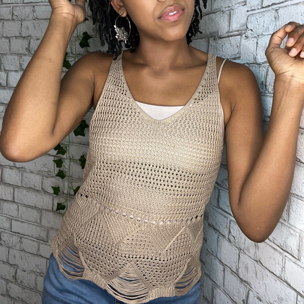 Nude Crochet Style Cami